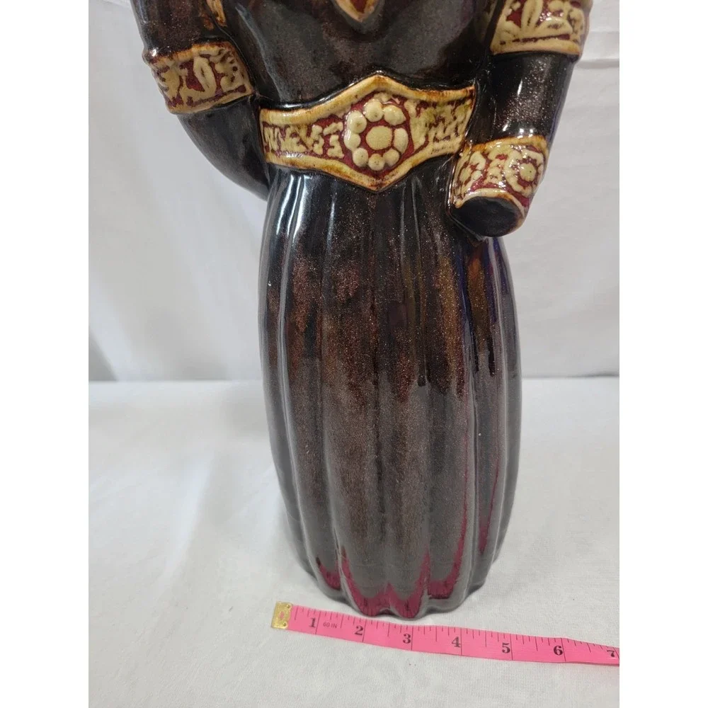 Vase Headless Dress Marked 75 19th Century Sparkle Brown Drip Glaze